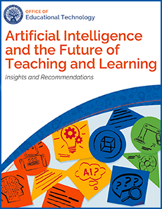 screenshot of report cover with several colourful icons including a human head, robot, lightbulb with cogs and wheels, AI in thought bubble 